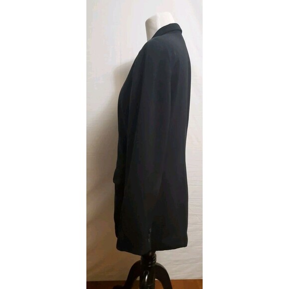 Philippe Adec Paris Women's Black Oversized Long Blazer Jacket Coat Size 8 - Picture 4 of 10